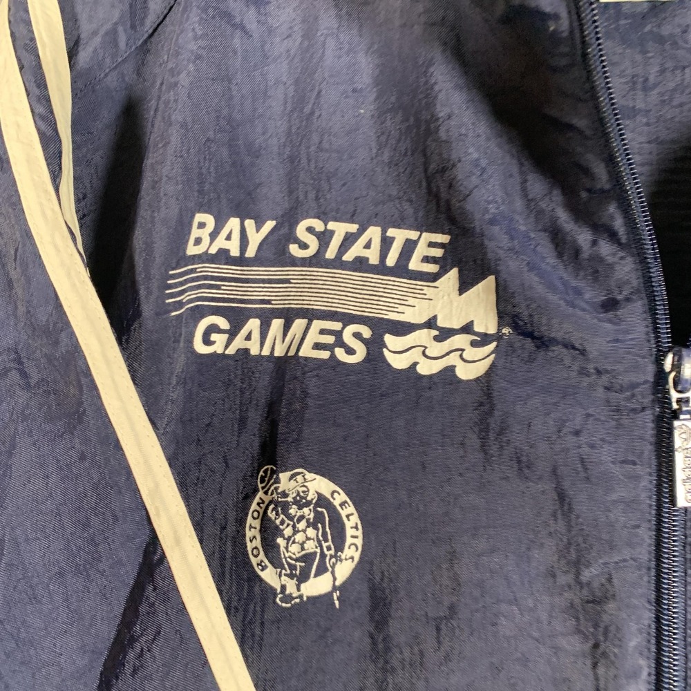 Vintage Adidas Track Jacket Mens Large Blue Bay State Games Celtics 90s - Picture 4 of 14